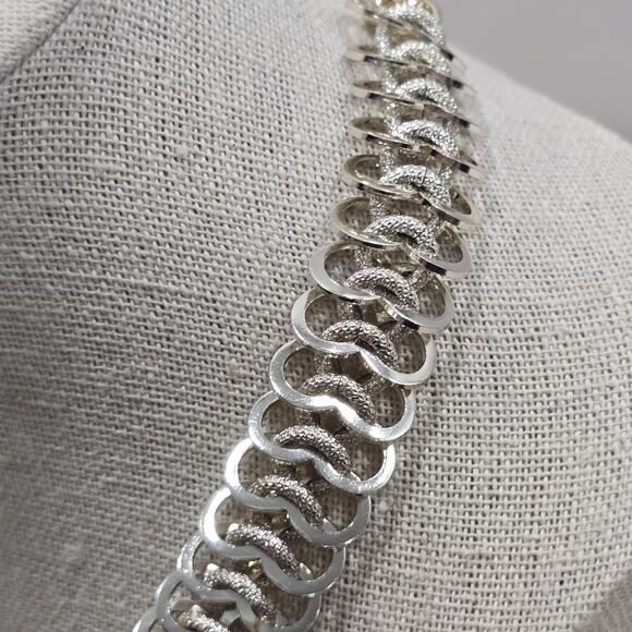 Vintage 60's Retro Silver Tone 15" Aluminum Link Chain Necklace Marked Germany - Picture 3 of 9